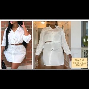 Track two piece skirt set